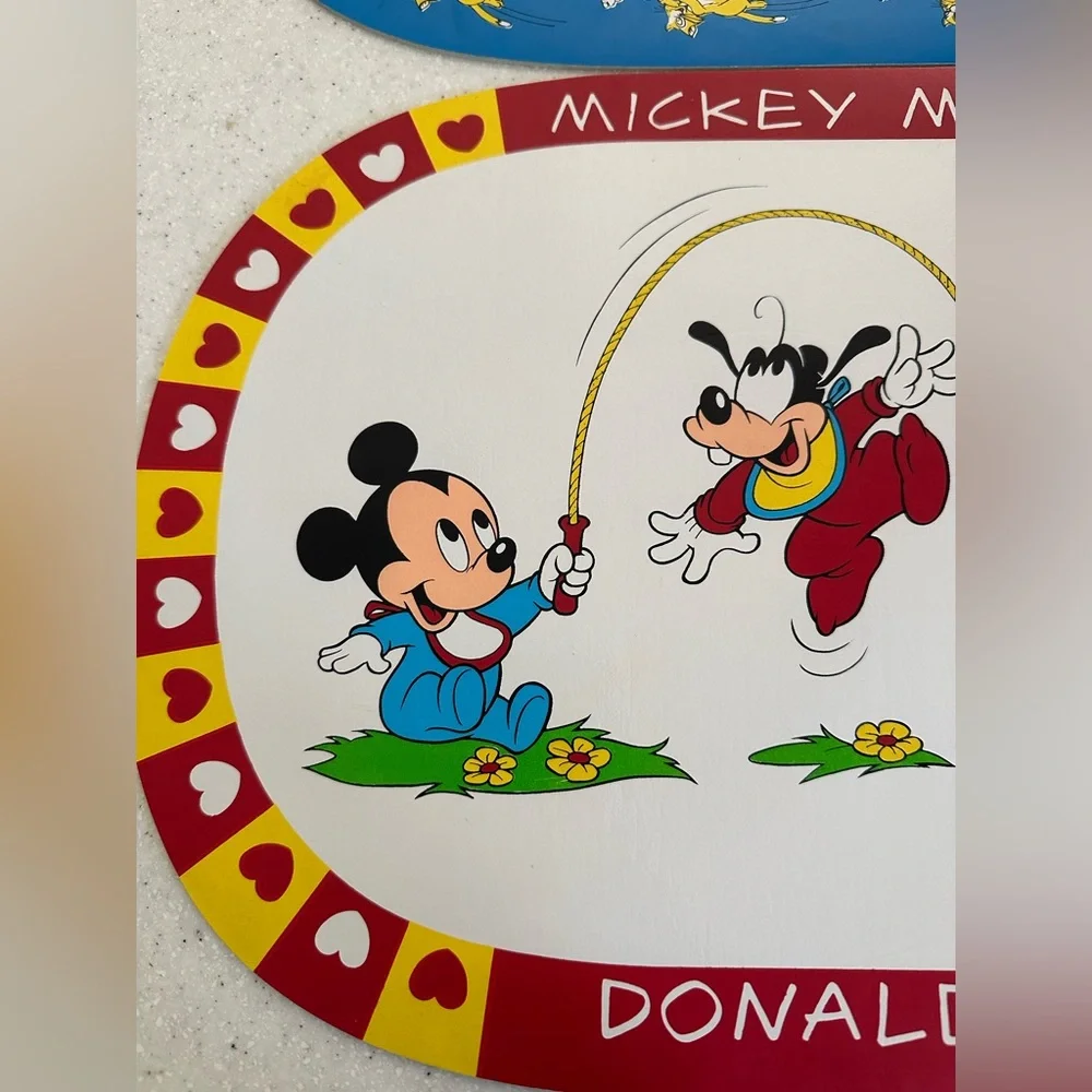 Vintage Disney Mickey Mouse & Friends Disney Babies Colorful Placemats! 1984